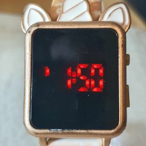 🦋10/$20🦋 Accutime Rose Gold Pink/White Unicorn LCD Digital Girl's Watch
